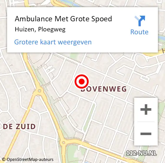 Locatie op kaart van de 112 melding: Ambulance Met Grote Spoed Naar Huizen, Ploegweg op 15 september 2013 10:39