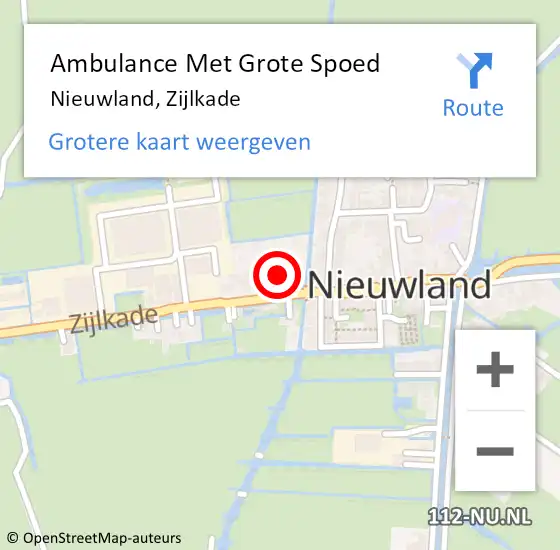 Locatie op kaart van de 112 melding: Ambulance Met Grote Spoed Naar Nieuwland, Zijlkade op 4 maart 2016 10:40