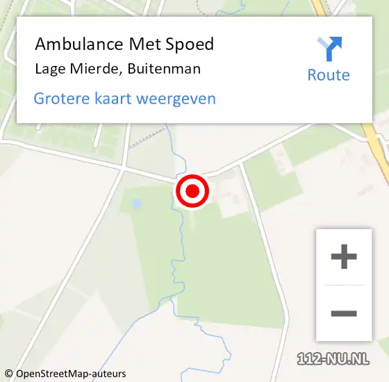 Locatie op kaart van de 112 melding: Ambulance Met Spoed Naar Lage Mierde, Buitenman op 4 maart 2016 11:36