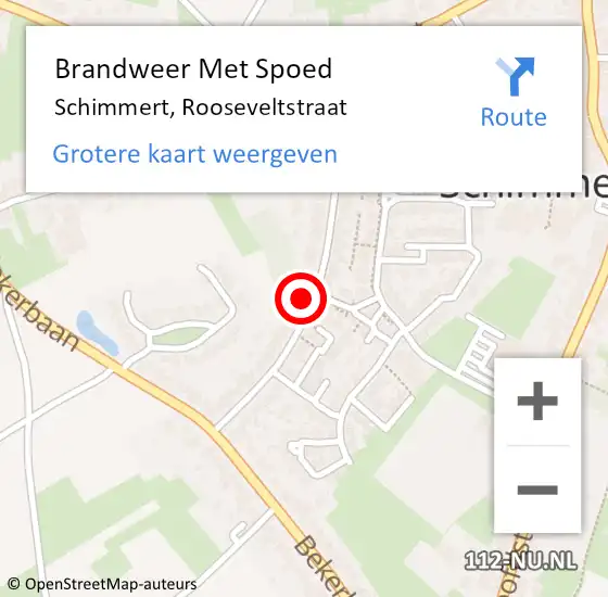Locatie op kaart van de 112 melding: Brandweer Met Spoed Naar Schimmert, Rooseveltstraat op 4 maart 2016 13:14