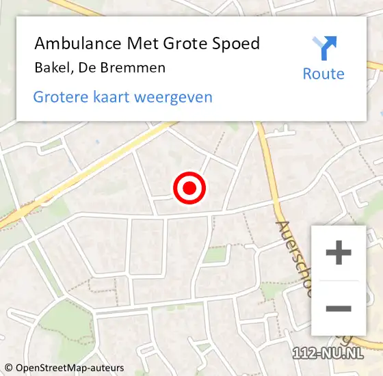 Locatie op kaart van de 112 melding: Ambulance Met Grote Spoed Naar Bakel, De Bremmen op 4 maart 2016 13:36