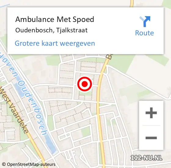 Locatie op kaart van de 112 melding: Ambulance Met Spoed Naar Oudenbosch, Tjalkstraat op 4 maart 2016 13:41