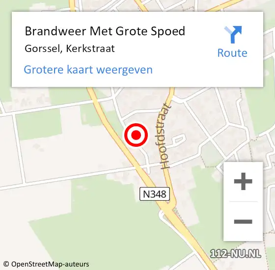 Locatie op kaart van de 112 melding: Brandweer Met Grote Spoed Naar Gorssel, Kerkstraat op 4 maart 2016 14:37