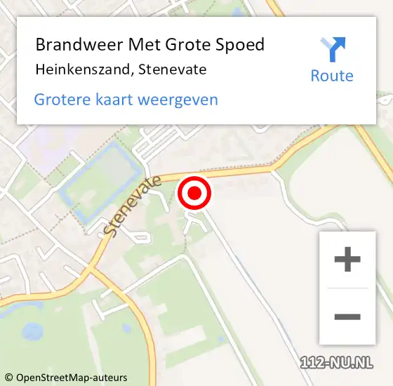 Locatie op kaart van de 112 melding: Brandweer Met Grote Spoed Naar Heinkenszand, Stenevate op 4 maart 2016 15:31