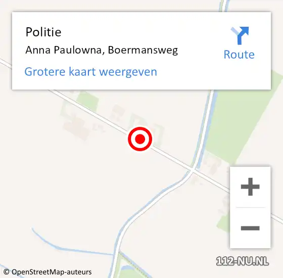 Locatie op kaart van de 112 melding: Politie Anna Paulowna, Boermansweg op 4 maart 2016 15:54