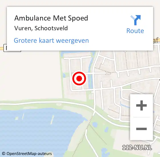 Locatie op kaart van de 112 melding: Ambulance Met Spoed Naar Vuren, Schootsveld op 4 maart 2016 15:56