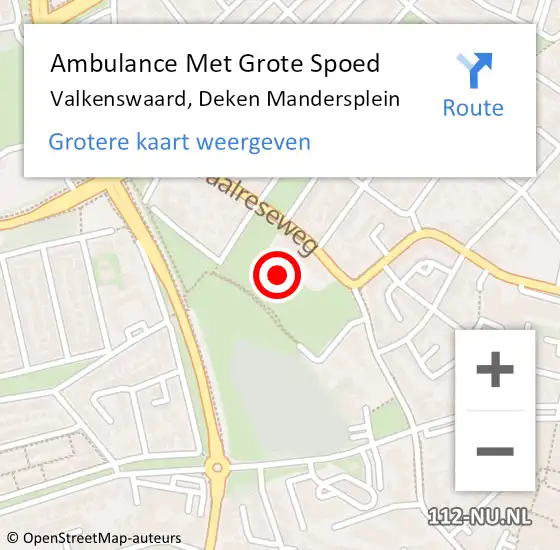 Locatie op kaart van de 112 melding: Ambulance Met Grote Spoed Naar Valkenswaard, Deken Mandersplein op 4 maart 2016 15:56