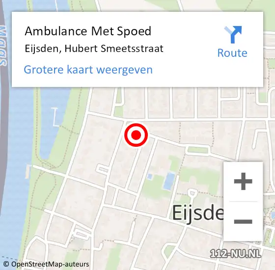 Locatie op kaart van de 112 melding: Ambulance Met Spoed Naar Eijsden, Hubert Smeetsstraat op 7 december 2013 19:49