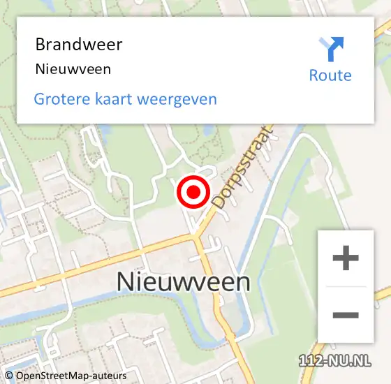 Locatie op kaart van de 112 melding: Brandweer Nieuwveen op 4 maart 2016 17:37