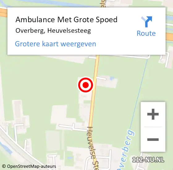 Locatie op kaart van de 112 melding: Ambulance Met Grote Spoed Naar Overberg, Heuvelsesteeg op 4 maart 2016 18:40