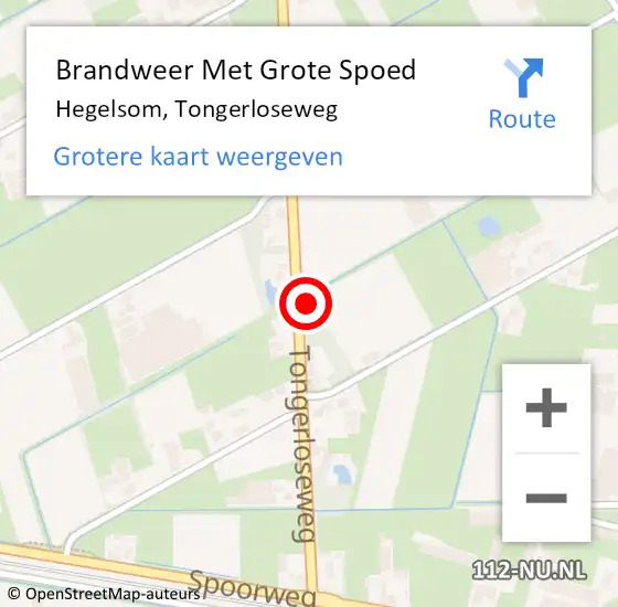 Locatie op kaart van de 112 melding: Brandweer Met Grote Spoed Naar Hegelsom, Tongerloseweg op 4 maart 2016 19:27