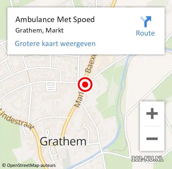 Locatie op kaart van de 112 melding: Ambulance Met Spoed Naar Grathem, Markt op 4 maart 2016 19:51