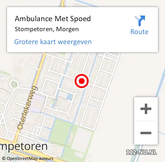 Locatie op kaart van de 112 melding: Ambulance Met Spoed Naar Stompetoren, Morgen op 5 maart 2016 09:51