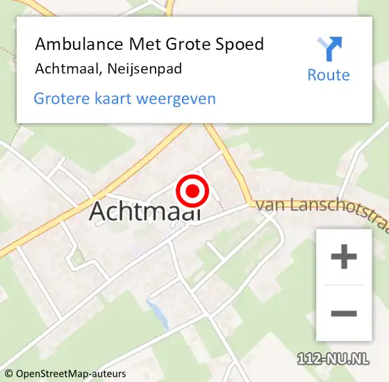 Locatie op kaart van de 112 melding: Ambulance Met Grote Spoed Naar Achtmaal, Neijsenpad op 5 maart 2016 10:13