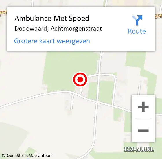 Locatie op kaart van de 112 melding: Ambulance Met Spoed Naar Dodewaard, Achtmorgenstraat op 5 maart 2016 10:54