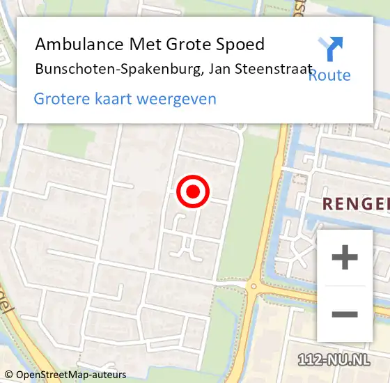 Locatie op kaart van de 112 melding: Ambulance Met Grote Spoed Naar Bunschoten-Spakenburg, Jan Steenstraat op 5 maart 2016 11:12