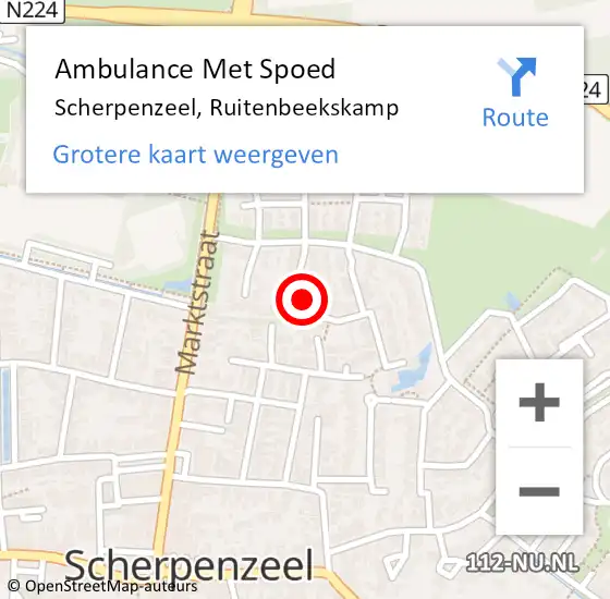 Locatie op kaart van de 112 melding: Ambulance Met Spoed Naar Scherpenzeel, Ruitenbeekskamp op 5 maart 2016 11:39