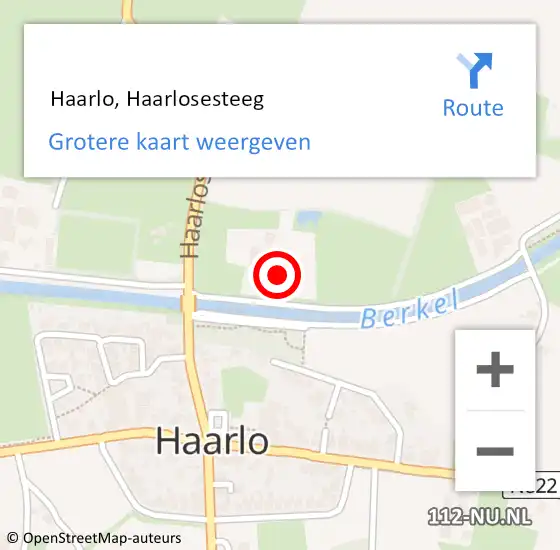 Locatie op kaart van de 112 melding:  Haarlo, Haarlosesteeg op 5 maart 2016 12:07