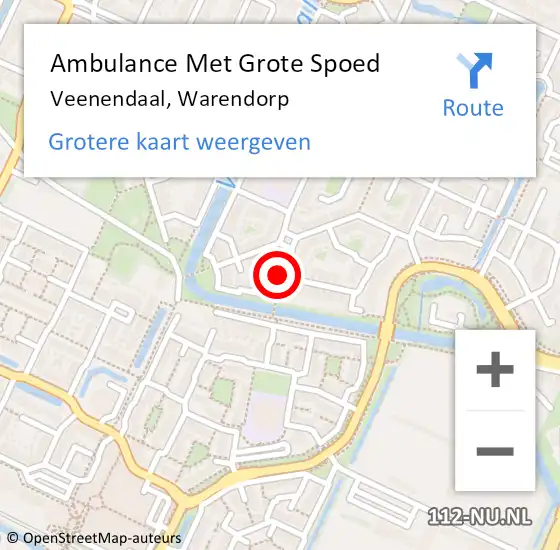 Locatie op kaart van de 112 melding: Ambulance Met Grote Spoed Naar Veenendaal, Warendorp op 5 maart 2016 14:12