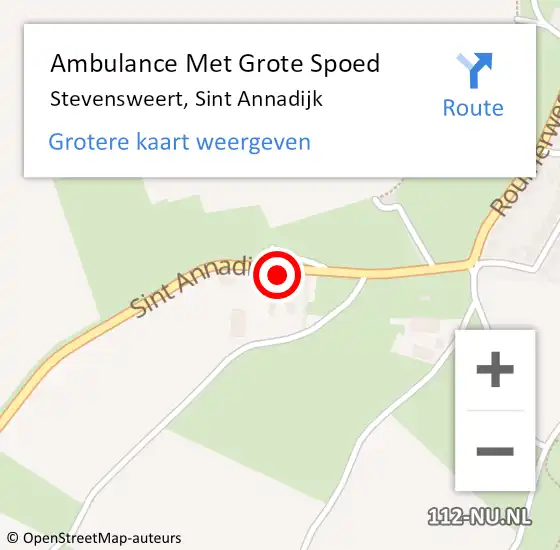 Locatie op kaart van de 112 melding: Ambulance Met Grote Spoed Naar Stevensweert, Sint Annadijk op 5 maart 2016 16:30