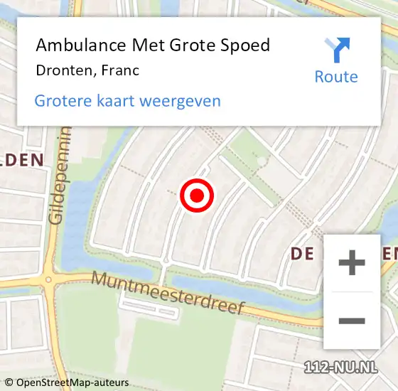 Locatie op kaart van de 112 melding: Ambulance Met Grote Spoed Naar Dronten, Franc op 5 maart 2016 17:32