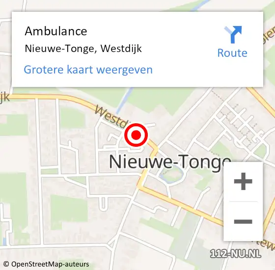 Locatie op kaart van de 112 melding: Ambulance Nieuwe-Tonge, Westdijk op 7 december 2013 22:13