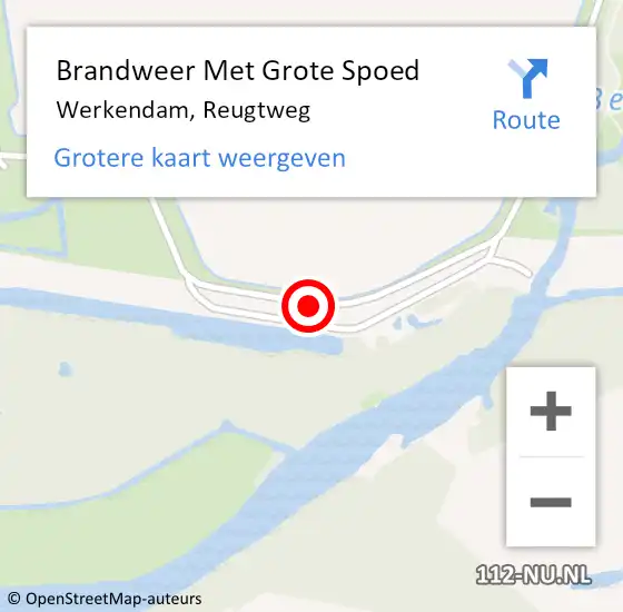 Locatie op kaart van de 112 melding: Brandweer Met Grote Spoed Naar Werkendam, Reugtweg op 5 maart 2016 21:58