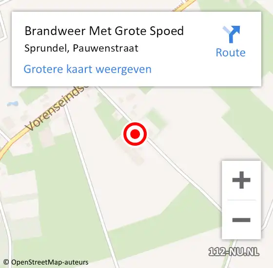 Locatie op kaart van de 112 melding: Brandweer Met Grote Spoed Naar Sprundel, Pauwenstraat op 5 maart 2016 23:04