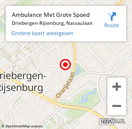 Locatie op kaart van de 112 melding: Ambulance Met Grote Spoed Naar Driebergen-Rijsenburg, Nassaulaan op 5 maart 2016 23:17