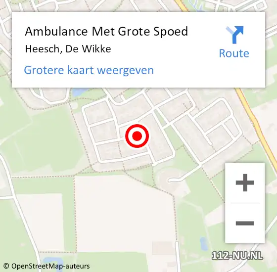Locatie op kaart van de 112 melding: Ambulance Met Grote Spoed Naar Heesch, De Wikke op 5 maart 2016 23:35