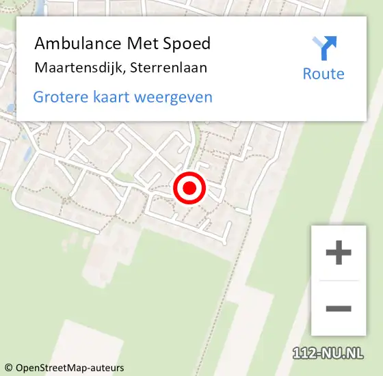 Locatie op kaart van de 112 melding: Ambulance Met Spoed Naar Maartensdijk, Sterrenlaan op 6 maart 2016 00:29