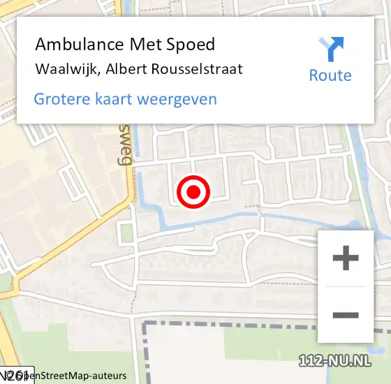 Locatie op kaart van de 112 melding: Ambulance Met Spoed Naar Waalwijk, Albert Rousselstraat op 6 maart 2016 00:56