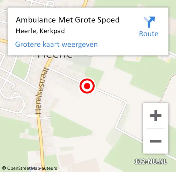 Locatie op kaart van de 112 melding: Ambulance Met Grote Spoed Naar Heerle, Kerkpad op 7 december 2013 22:58