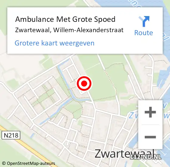 Locatie op kaart van de 112 melding: Ambulance Met Grote Spoed Naar Zwartewaal, Willem-Alexanderstraat op 6 maart 2016 07:22