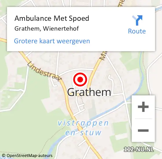 Locatie op kaart van de 112 melding: Ambulance Met Spoed Naar Grathem, Wienertehof op 6 maart 2016 09:33