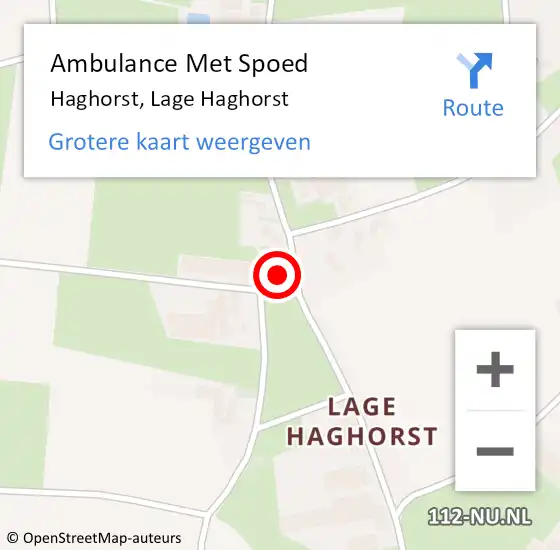 Locatie op kaart van de 112 melding: Ambulance Met Spoed Naar Haghorst, Lage Haghorst op 6 maart 2016 09:47