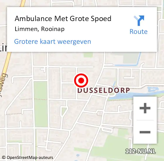 Locatie op kaart van de 112 melding: Ambulance Met Grote Spoed Naar Limmen, Rooinap op 6 maart 2016 11:01