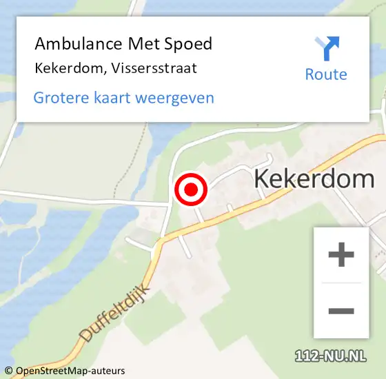 Locatie op kaart van de 112 melding: Ambulance Met Spoed Naar Kekerdom, Vissersstraat op 6 maart 2016 11:37