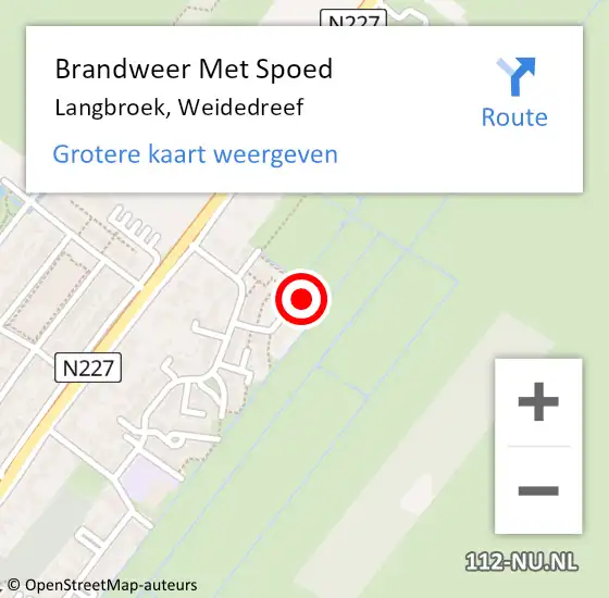 Locatie op kaart van de 112 melding: Brandweer Met Spoed Naar Langbroek, Weidedreef op 6 maart 2016 12:52