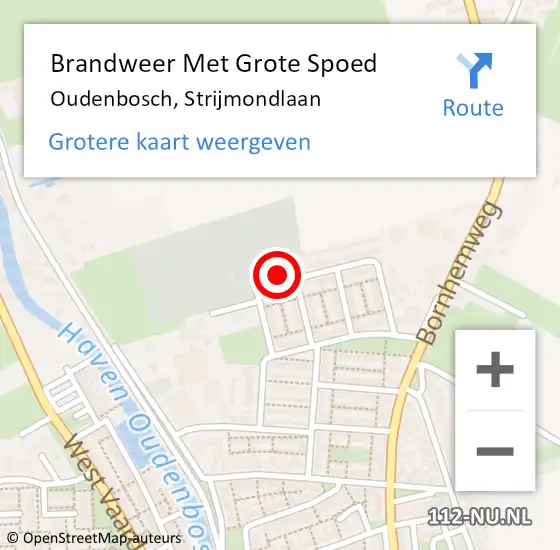 Locatie op kaart van de 112 melding: Brandweer Met Grote Spoed Naar Oudenbosch, Strijmondlaan op 6 maart 2016 14:35