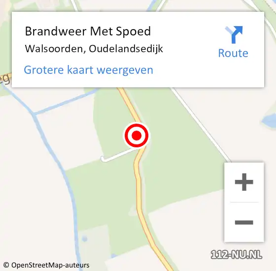 Locatie op kaart van de 112 melding: Brandweer Met Spoed Naar Walsoorden, Oudelandsedijk op 6 maart 2016 15:52