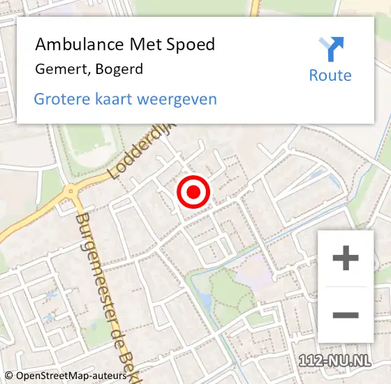 Locatie op kaart van de 112 melding: Ambulance Met Spoed Naar Gemert, Bogerd op 6 maart 2016 17:15