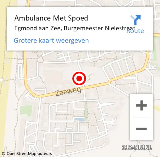 Locatie op kaart van de 112 melding: Ambulance Met Spoed Naar Egmond aan Zee, Burgemeester Nielestraat op 6 maart 2016 18:15