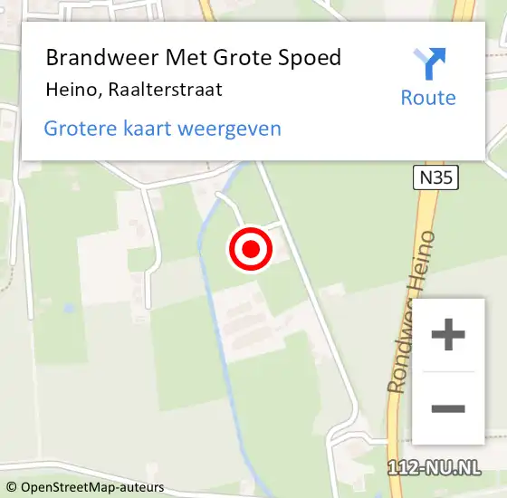 Locatie op kaart van de 112 melding: Brandweer Met Grote Spoed Naar Heino, Raalterstraat op 6 maart 2016 19:26