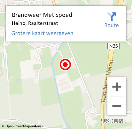 Locatie op kaart van de 112 melding: Brandweer Met Spoed Naar Heino, Raalterstraat op 6 maart 2016 19:41