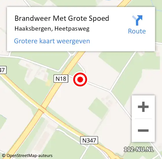 Locatie op kaart van de 112 melding: Brandweer Met Grote Spoed Naar Haaksbergen, Heetpasweg op 6 maart 2016 20:06