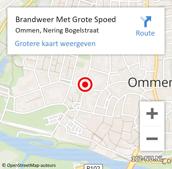 Locatie op kaart van de 112 melding: Brandweer Met Grote Spoed Naar Ommen, Nering Bogelstraat op 7 maart 2016 08:35