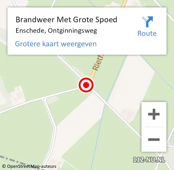 Locatie op kaart van de 112 melding: Brandweer Met Grote Spoed Naar Enschede, Ontginningsweg op 7 maart 2016 10:20