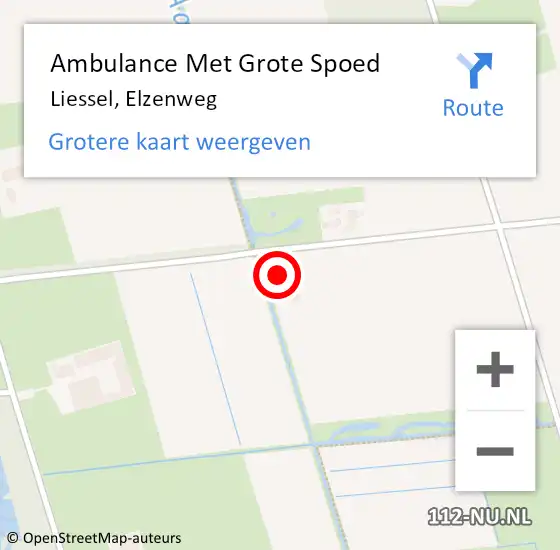 Locatie op kaart van de 112 melding: Ambulance Met Grote Spoed Naar Liessel, Elzenweg op 7 maart 2016 11:14