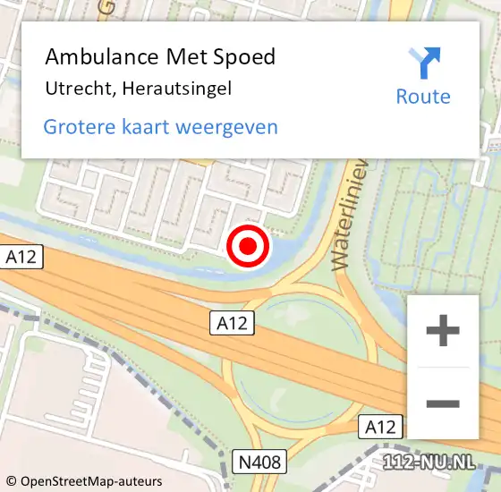 Locatie op kaart van de 112 melding: Ambulance Met Spoed Naar Utrecht, Herautsingel op 7 maart 2016 11:45